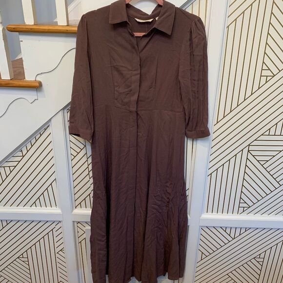 Soft Surroundings Brown Button Down Dress - Picture 2 of 4